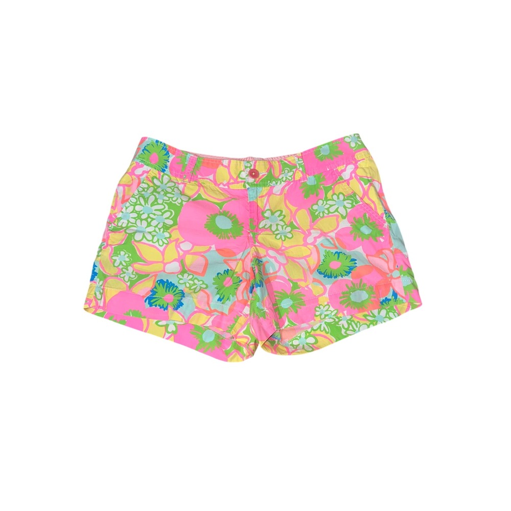 Lilly Pulitzer Callahan shorts vibrant Ice Cream Social pink floral print size 8